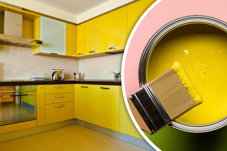 Phòng bếp: màu vàng