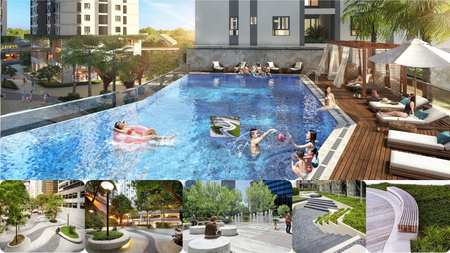 Hồ bơi dự án Tecco Elite City Thái Nguyên